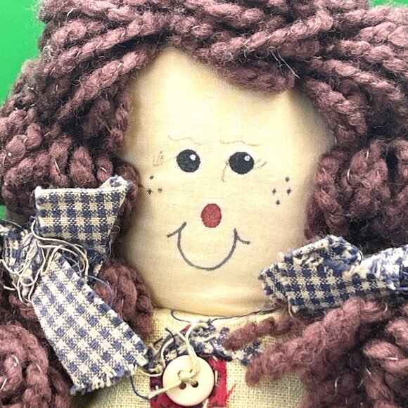 Vintage Handmade Cloth Doll Fabric Ragdoll Primitive Folk Art OOAK Country Décor - Picture 7 of 13